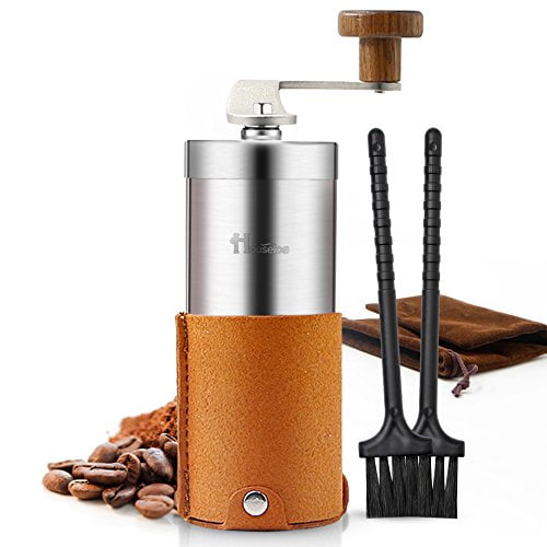 Red Portable Manual Coffee Grinder Set Professional Conical Ceramic Burrs Stainless Steel Grinder Easy to Clean for Home Travel Outdoor 